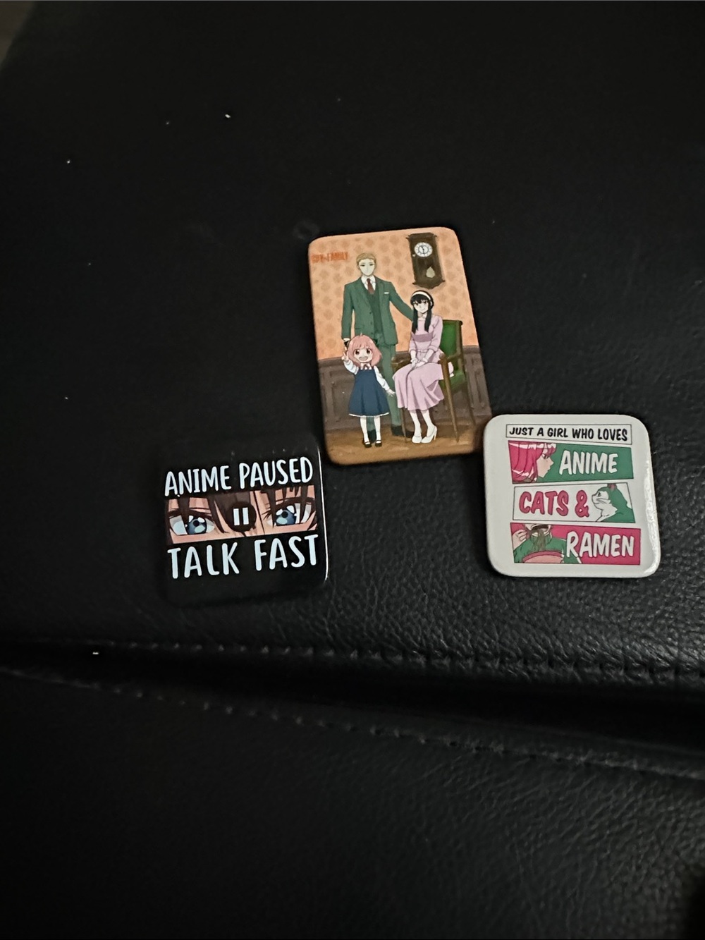 Anime Fan Pinback Button Lot (3 Pieces) Spy x Family & Novelty Quotes